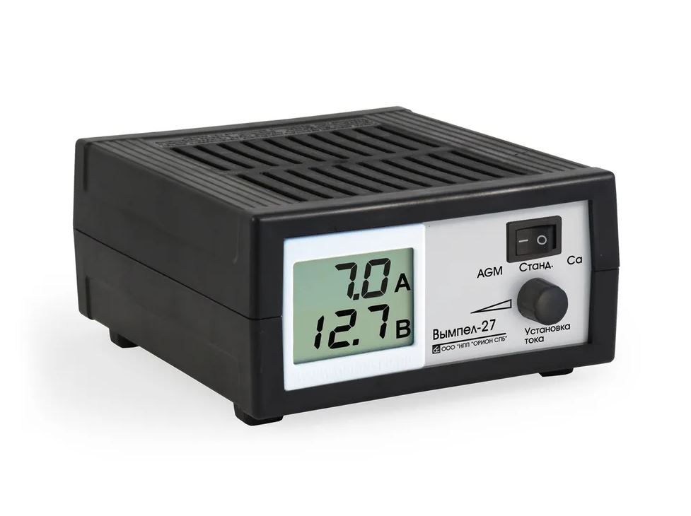 Зарядное устройство аккумулятора 0-7А ВЫМПЕЛ 27 (автомат 14.1/14.8/16В, сегментный ЖК индикатор AGM)